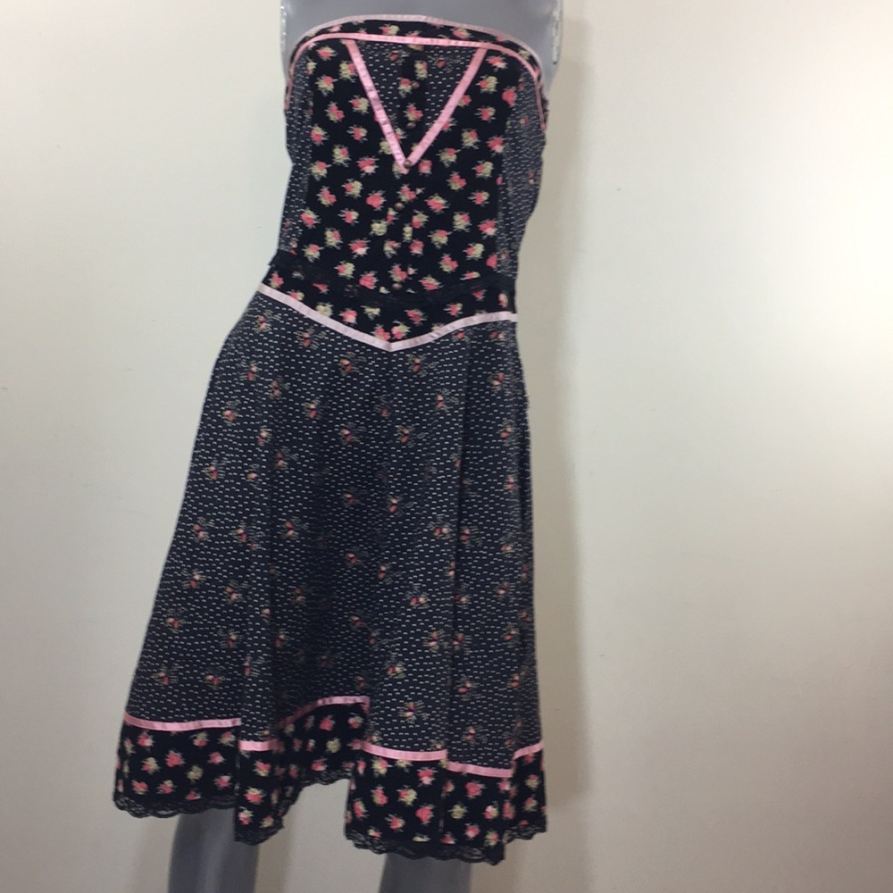 Ted Baker Strapless Dress with Lace and Flowers